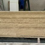 Travertine Rockcrust desk - heavily textured travertine panels
